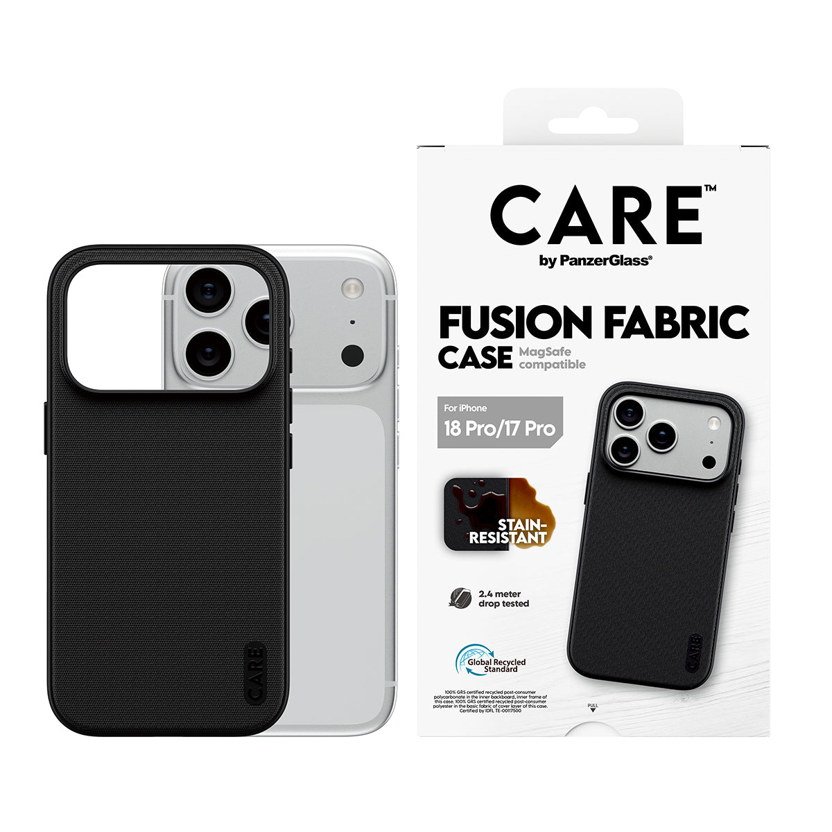 Care by PanzerGlass Fusion Fabric Case - etui Magsafe do iPhone 18 Pro/17 Pro czarne