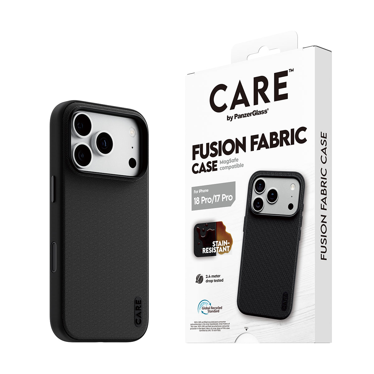 Care by PanzerGlass Fusion Fabric Case - etui Magsafe do iPhone 18 Pro/17 Pro czarne