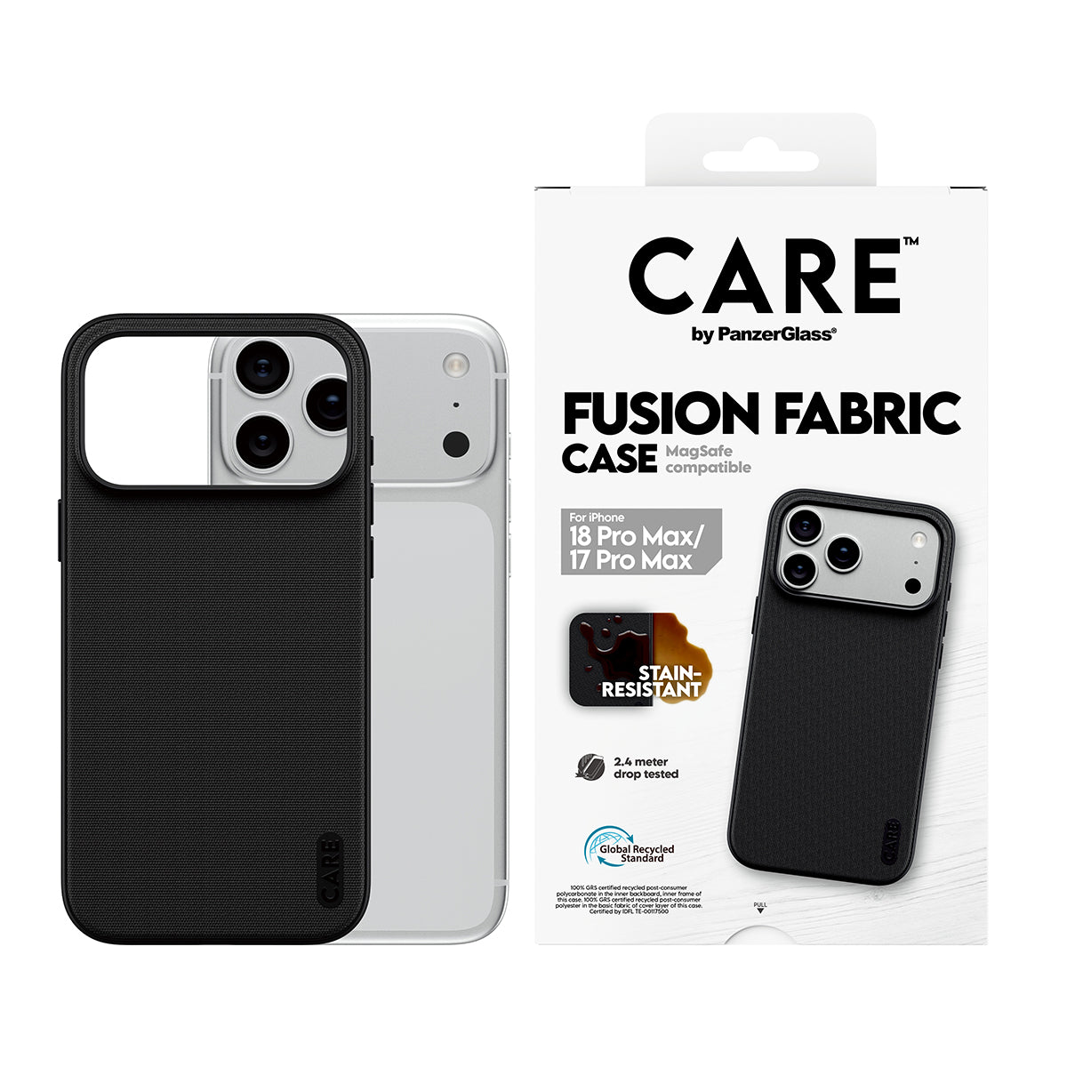 Care by PanzerGlass Fusion Fabric Case - etui Magsafe do iPhone 18 Pro Max/17 Pro Max czarne