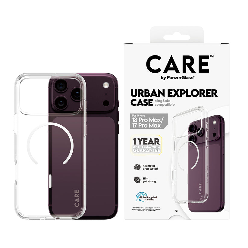 Care by PanzerGlass Urban Explorer Case - etui z MagSafe do iPhone 18 Pro Max/17 Pro Max przezroczyste/białe