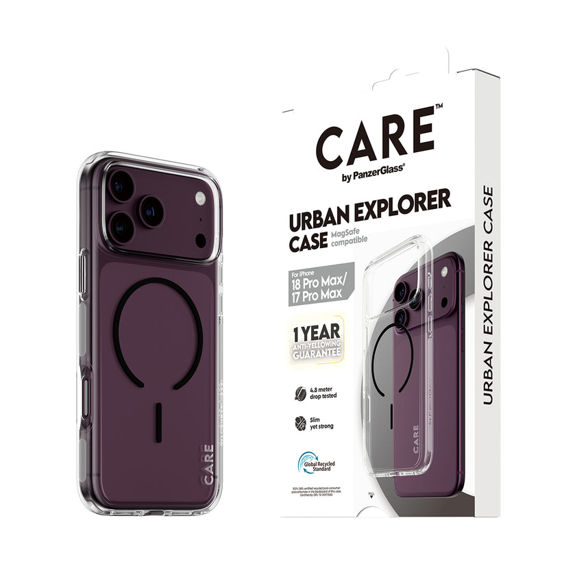 Care by PanzerGlass Urban Explorer Case - etui z MagSafe do iPhone 18 Pro Max/17 Pro Max przezroczyste/czarne