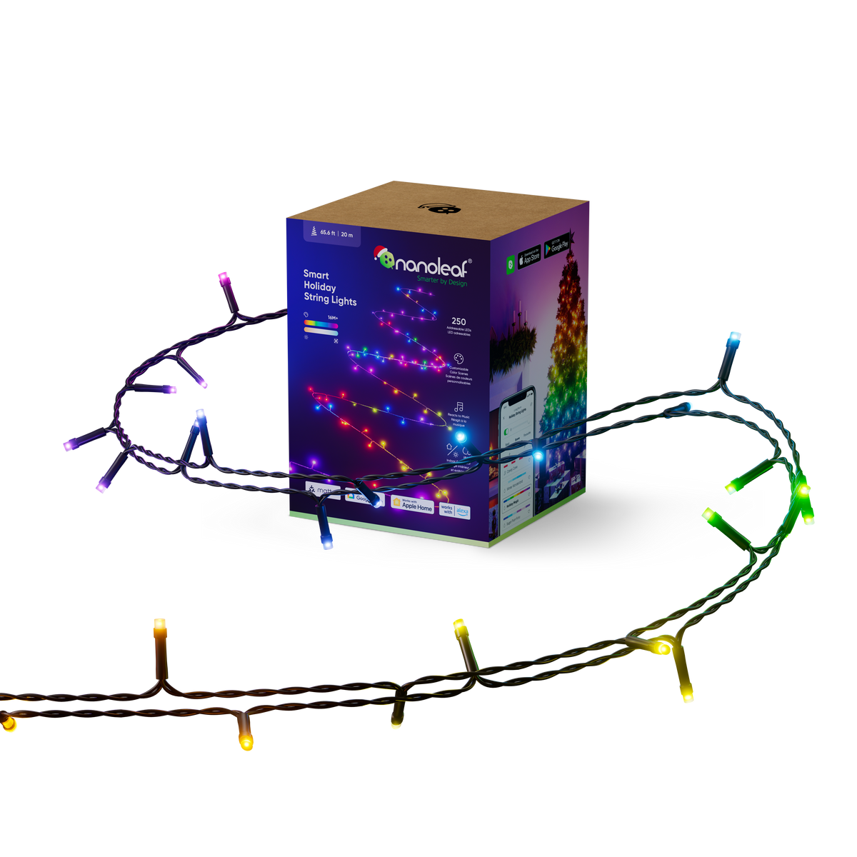 Zewnętrzny łańcuch świetlny 20m Nanoleaf 1D IP44 Starter Kit (250 LED+kontroler) (technologia Matter)