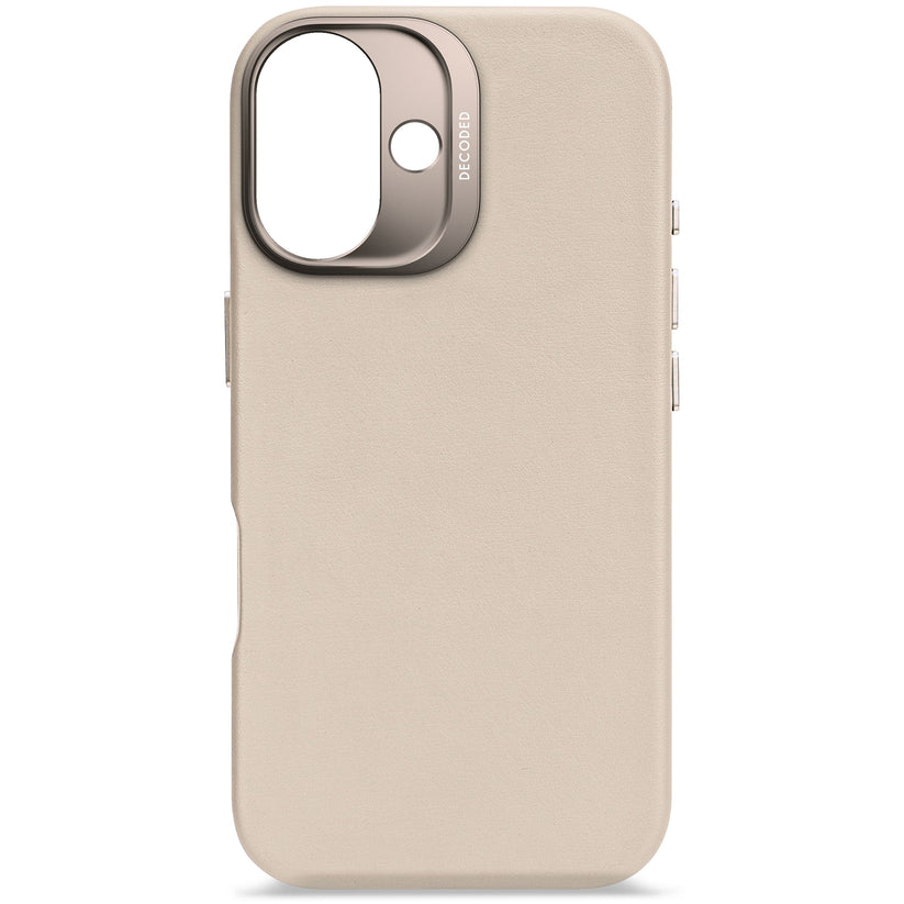 Decoded Leather Backcover - skórzana obudowa ochronna do iPhone 16 kompatybilna z MagSafe beżowa