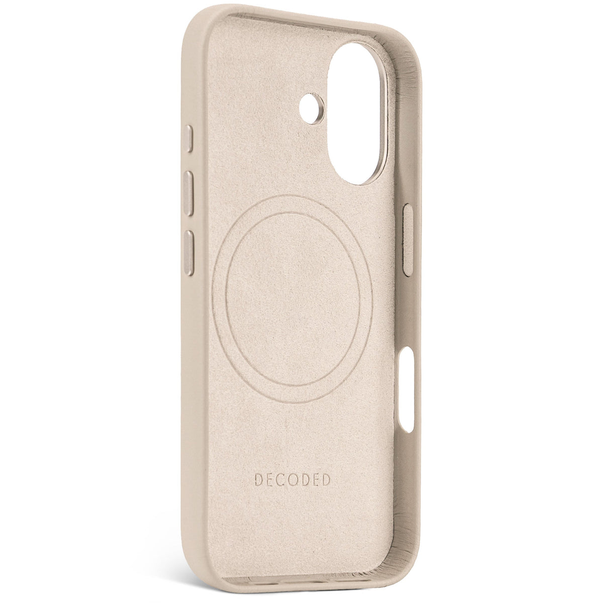 Decoded Leather Backcover - skórzana obudowa ochronna do iPhone 16 kompatybilna z MagSafe beżowa