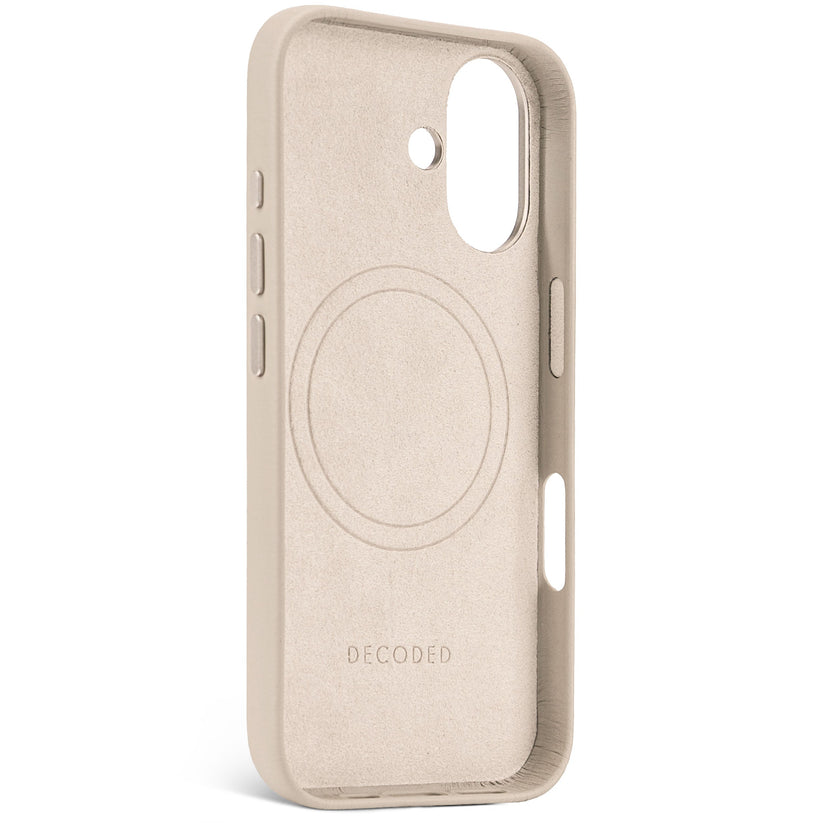 Decoded Leather Backcover - skórzana obudowa ochronna do iPhone 16 kompatybilna z MagSafe beżowa