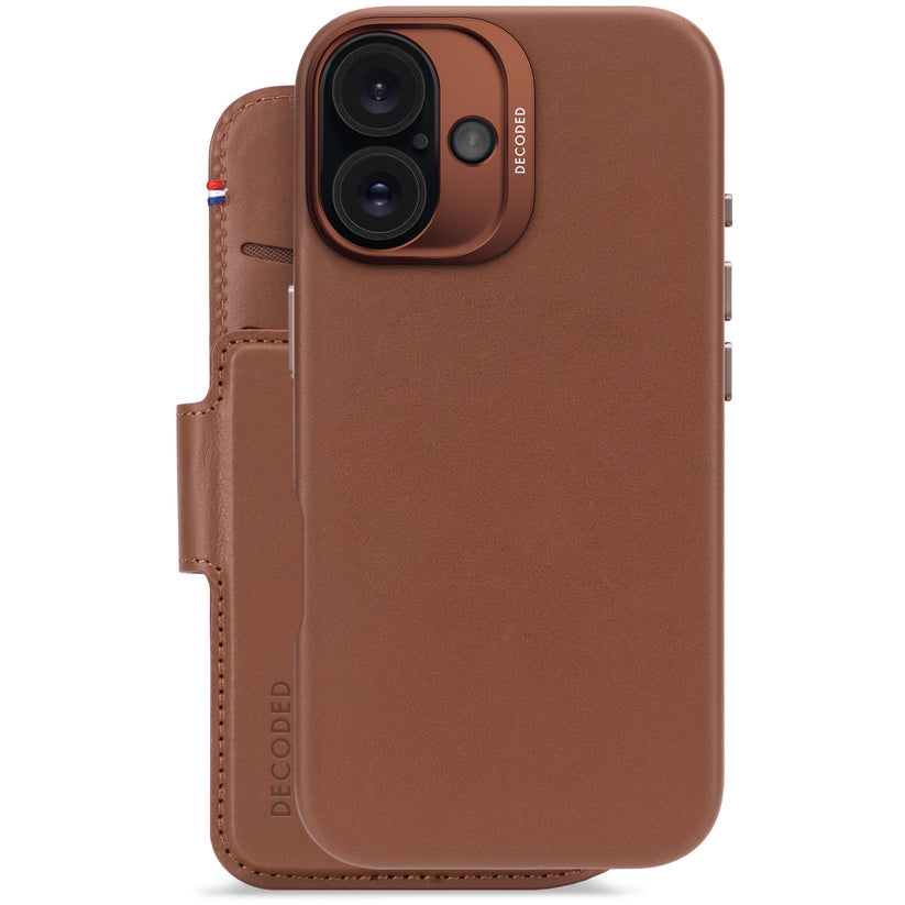 Decoded Leather Detachable Wallet - skórzana obudowa ochronna do iPhone 16 kompatybilna z MagSafe brązowa