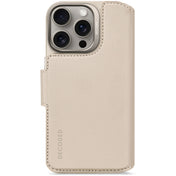 Decoded Leather Detachable Wallet - skórzana obudowa ochronna do iPhone 16 Pro kompatybilna z MagSafe beżowa