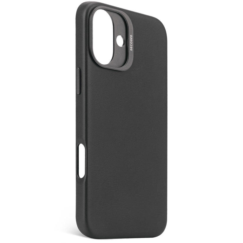 Decoded Leather Backcover - skórzana obudowa ochronna do iPhone 16 Plus kompatybilna z MagSafe czarna