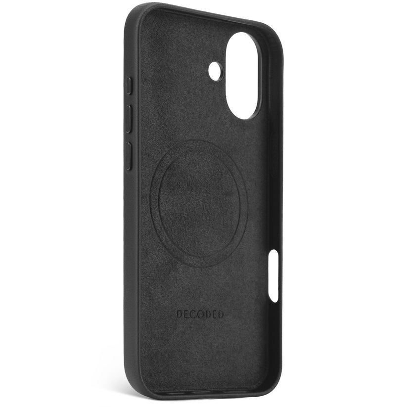 Decoded Leather Backcover - skórzana obudowa ochronna do iPhone 16 Plus kompatybilna z MagSafe czarna