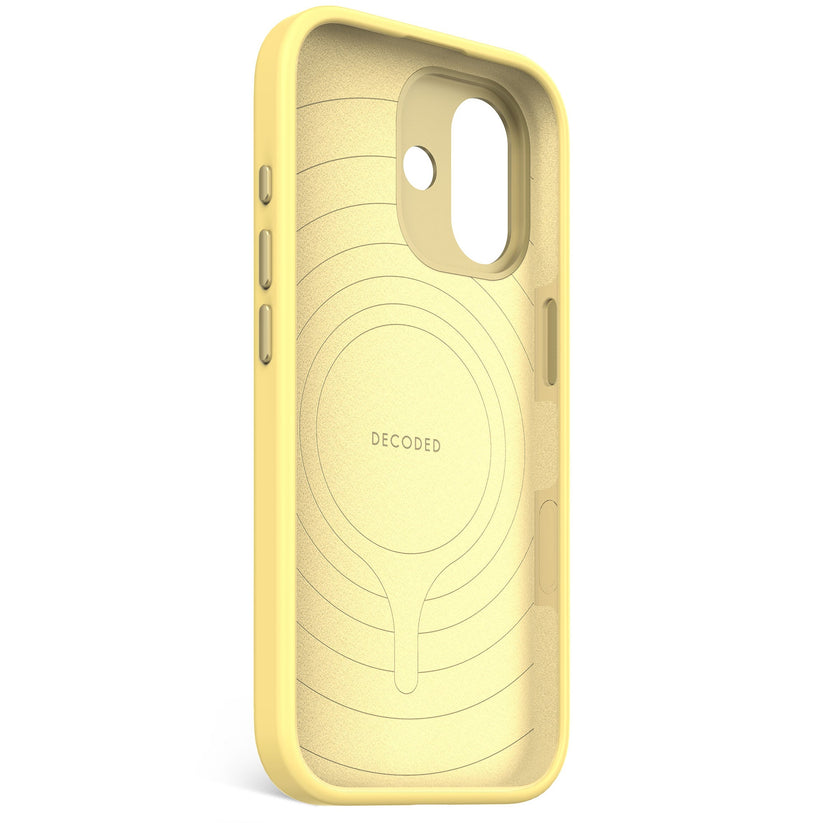 Decoded AntiMicrobial Silicone Backcover - silikonowa obudowa ochronna do iPhone 17 kompatybilna z MagSafe yuma yellow