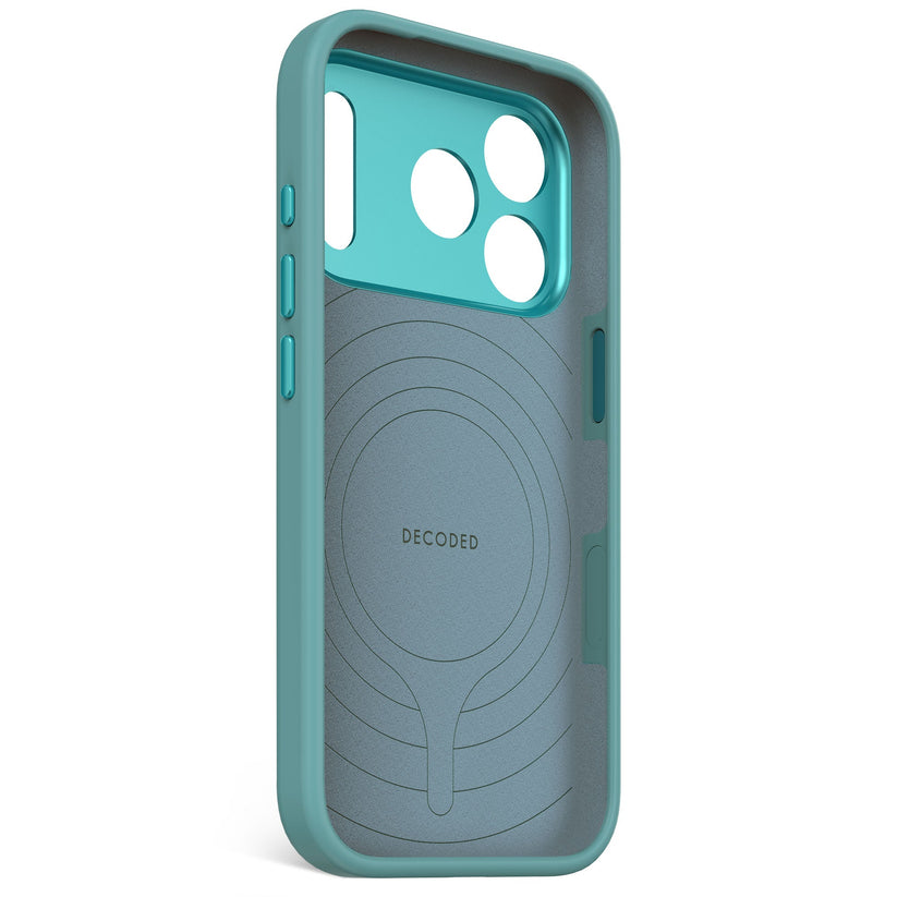 Decoded AntiMicrobial Silicone Backcover - silikonowa obudowa ochronna do iPhone 17 Pro kompatybilna z MagSafe retro blue