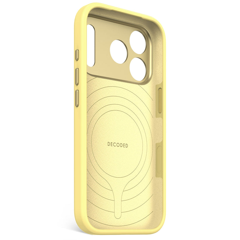 Decoded AntiMicrobial Silicone Backcover - silikonowa obudowa ochronna do iPhone 17 Pro kompatybilna z MagSafe yuma yellow