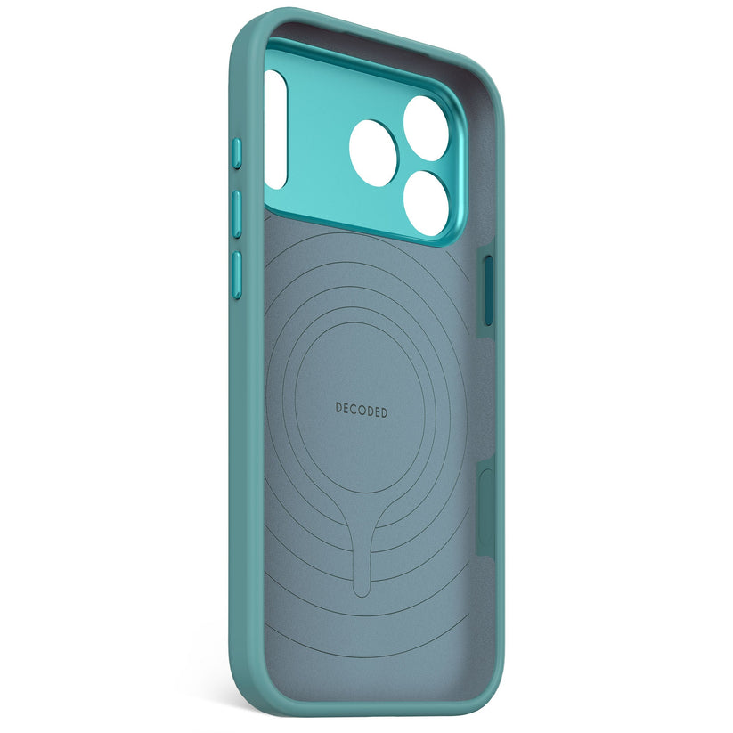 Decoded AntiMicrobial Silicone Backcover - silikonowa obudowa ochronna do iPhone 17 Pro Max kompatybilna z MagSafe retro blue