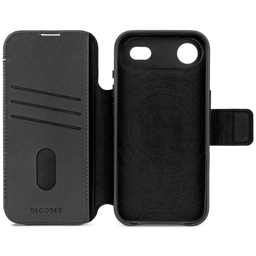 Decoded Leather Detachable Wallet - skórzana obudowa ochronna do iPhone Air kompatybilna z MagSafe black
