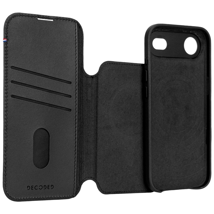 Decoded Leather Detachable Wallet - skórzana obudowa ochronna do iPhone Air kompatybilna z MagSafe black