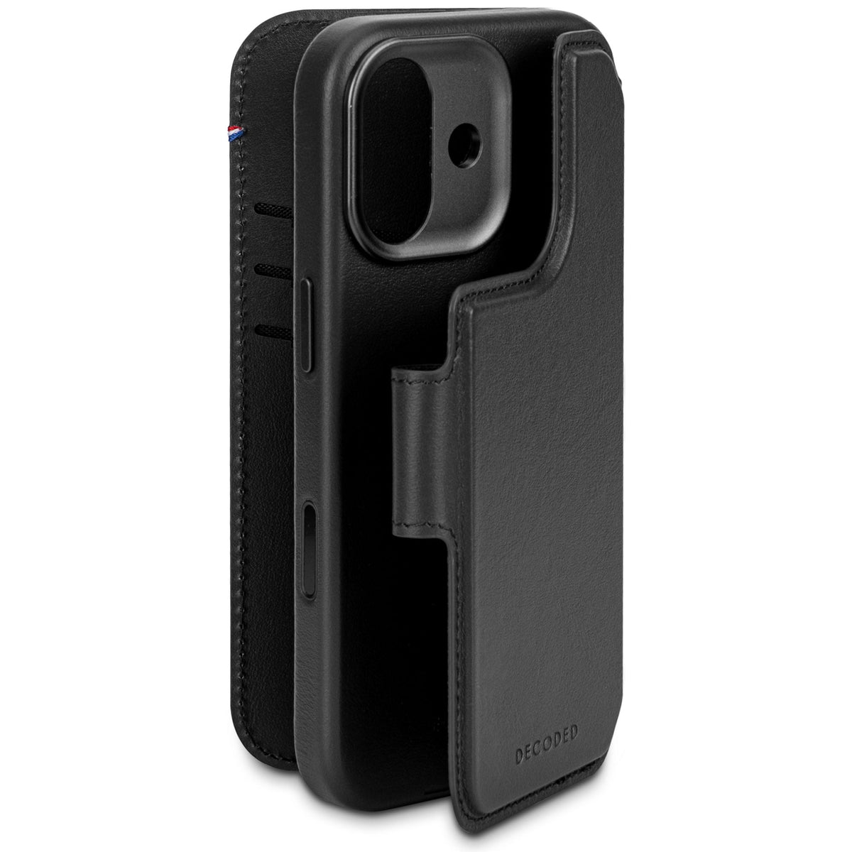 Decoded Leather Detachable Wallet - skórzana obudowa ochronna do iPhone 17 kompatybilna z MagSafe black