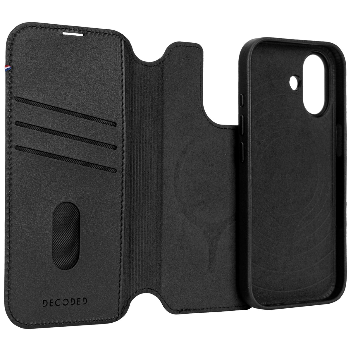 Decoded Leather Detachable Wallet - skórzana obudowa ochronna do iPhone 17 kompatybilna z MagSafe black