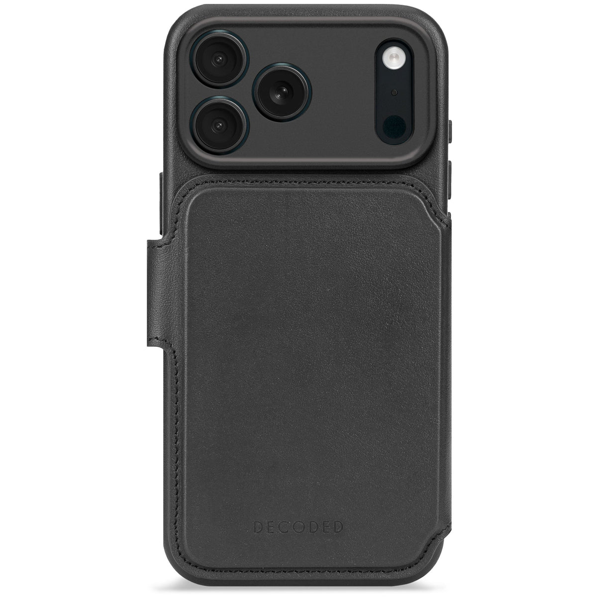 Decoded Leather Detachable Wallet - skórzana obudowa ochronna do iPhone 17 Pro kompatybilna z MagSafe black