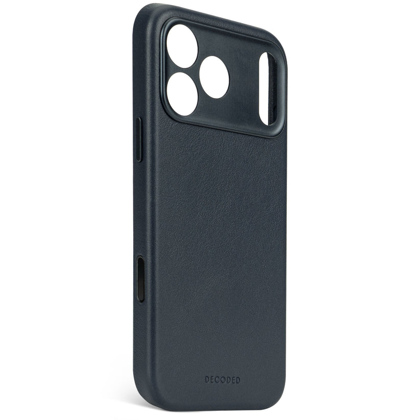 Decoded Leather Backcover - skórzana obudowa ochronna do iPhone 17 Pro Max kompatybilna z MagSafe navy shadow