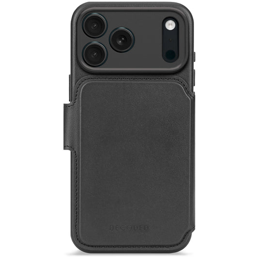 Decoded Leather Detachable Wallet - skórzana obudowa ochronna do iPhone 17 Pro Max kompatybilna z MagSafe black