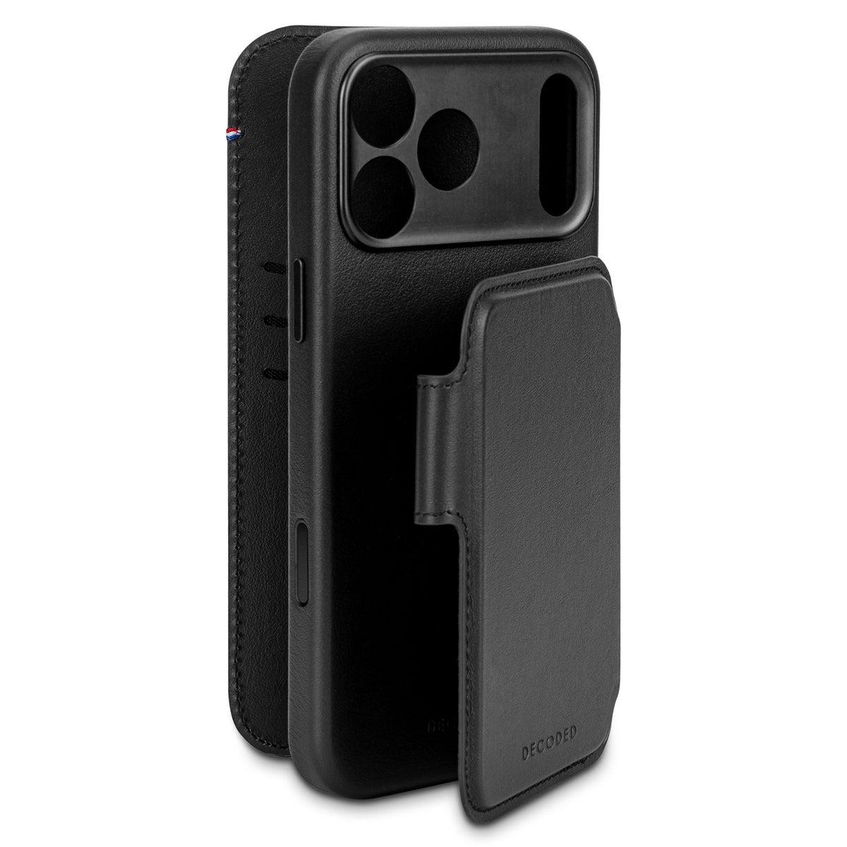 Decoded Leather Detachable Wallet - skórzana obudowa ochronna do iPhone 17 Pro Max kompatybilna z MagSafe black
