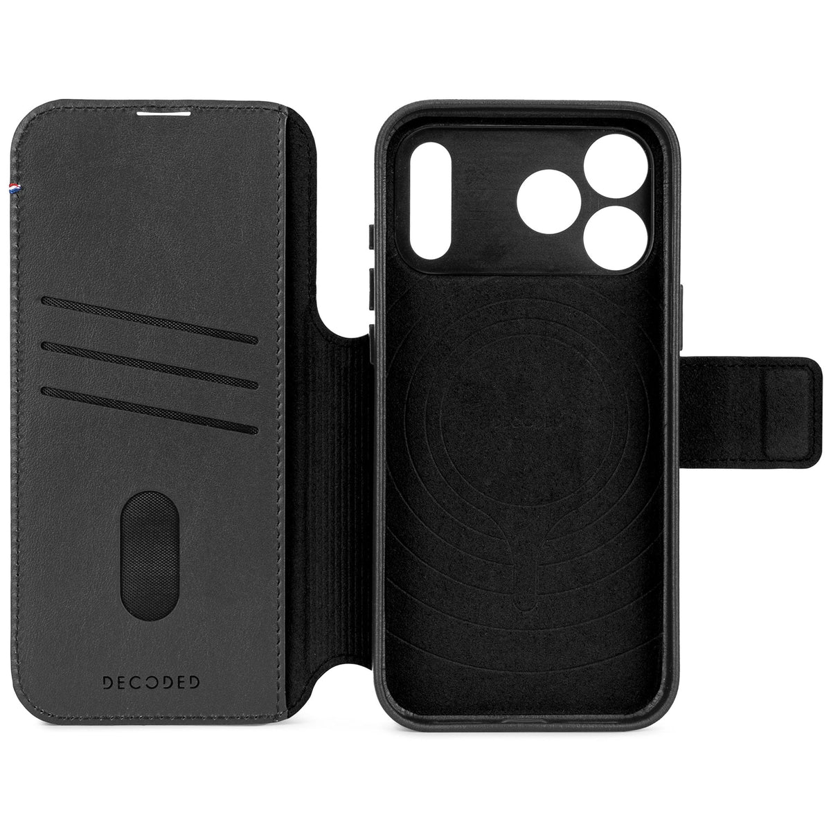Decoded Leather Detachable Wallet - skórzana obudowa ochronna do iPhone 17 Pro Max kompatybilna z MagSafe black