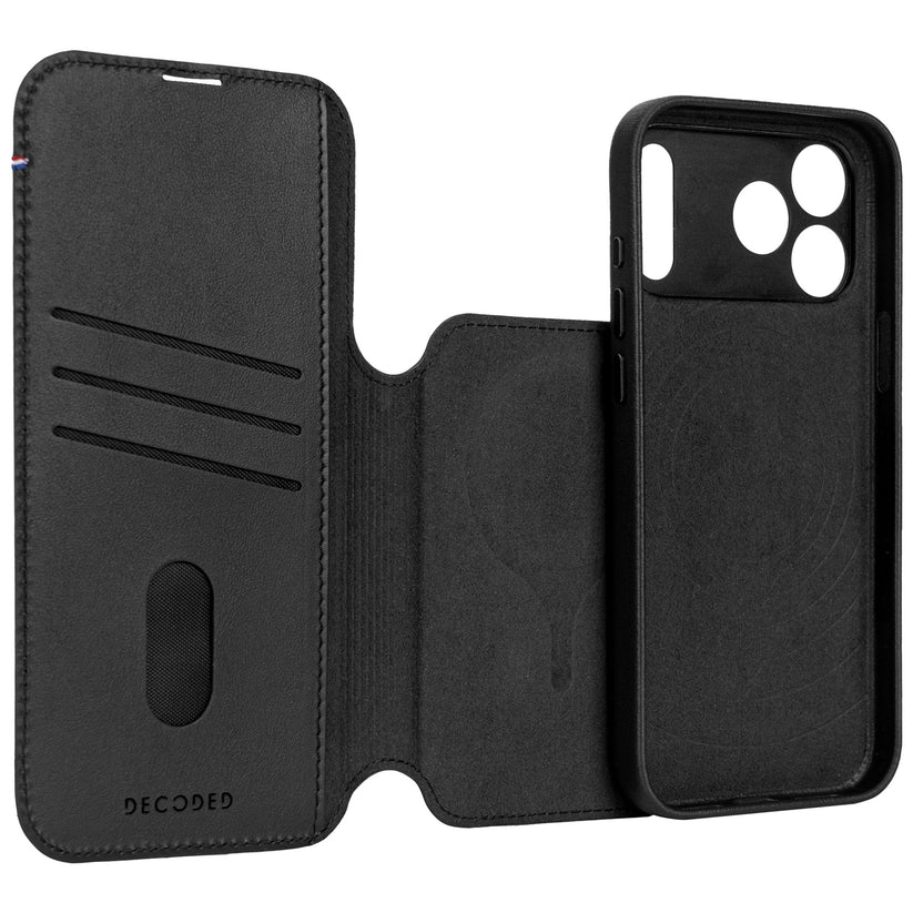 Decoded Leather Detachable Wallet - skórzana obudowa ochronna do iPhone 17 Pro Max kompatybilna z MagSafe black