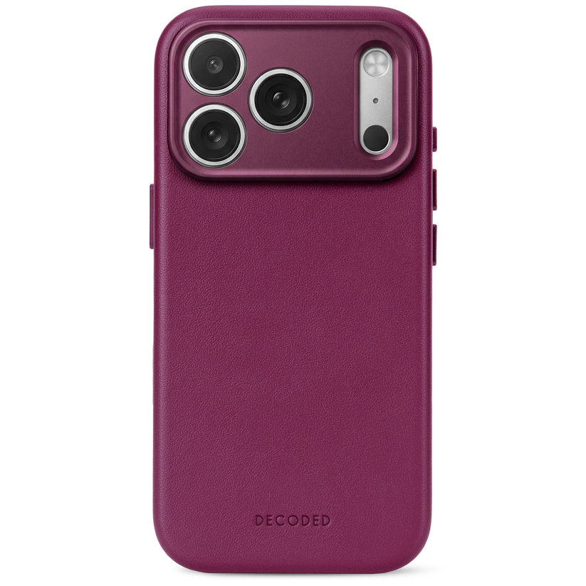 Decoded Leather Backcover - skórzana obudowa ochronna do iPhone 18 Pro Max kompatybilna z MagSafe oberżynowa