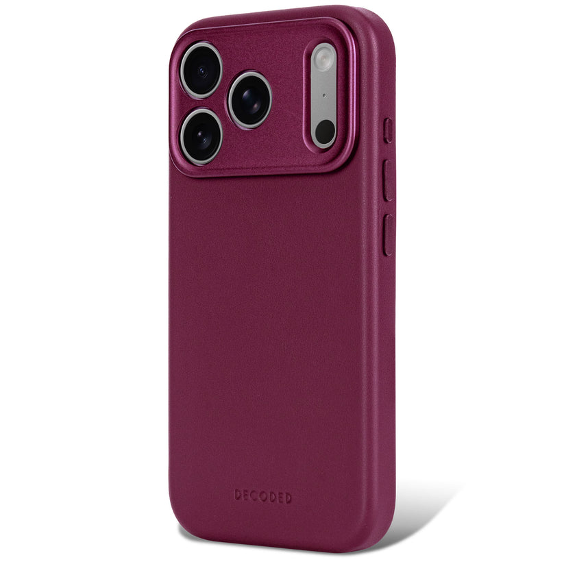 Decoded Leather Backcover - skórzana obudowa ochronna do iPhone 18 Pro Max kompatybilna z MagSafe oberżynowa