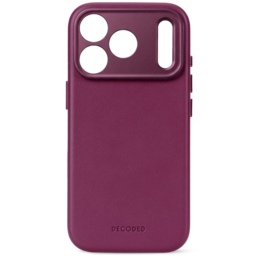 Decoded Leather Backcover - skórzana obudowa ochronna do iPhone 18 Pro kompatybilna z MagSafe oberżynowa