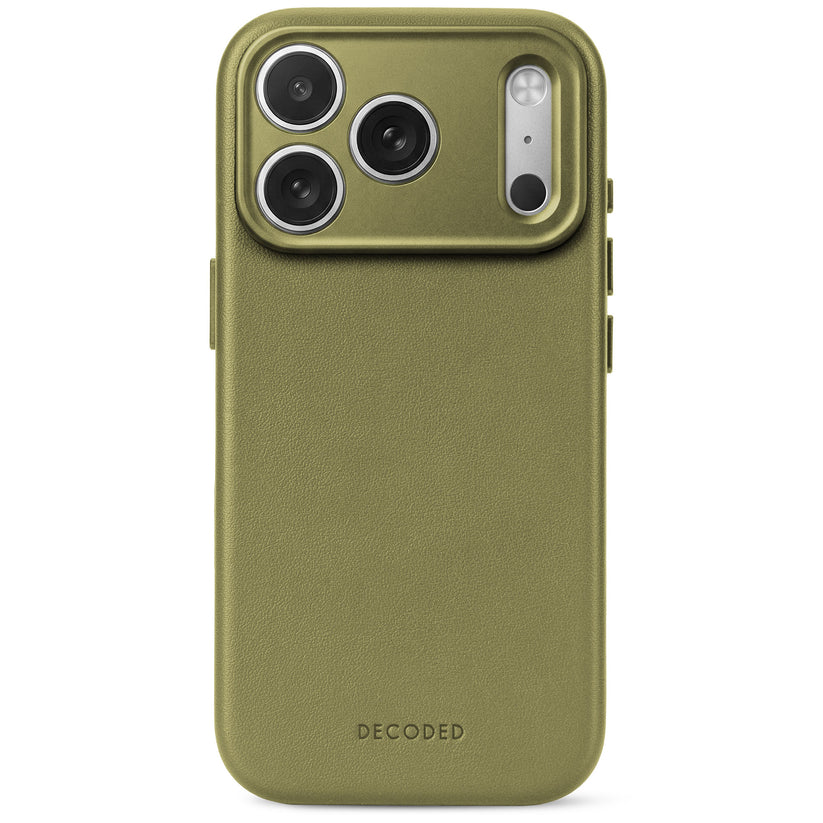 Decoded Leather Backcover - skórzana obudowa ochronna do iPhone 18 Pro kompatybilna z MagSafe zielona