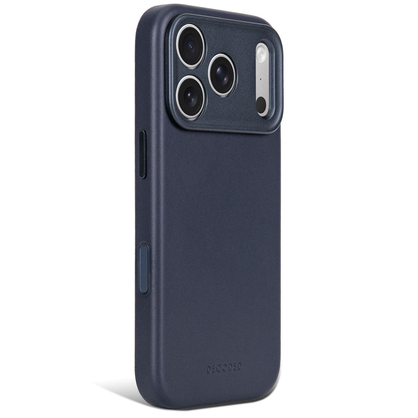 Decoded Leather Backcover - skórzana obudowa ochronna do iPhone 18 Pro kompatybilna z MagSafe granatowa
