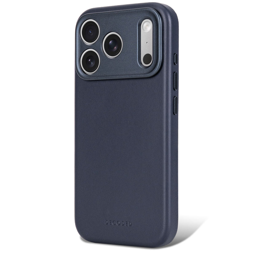 Decoded Leather Backcover - skórzana obudowa ochronna do iPhone 18 Pro kompatybilna z MagSafe granatowa