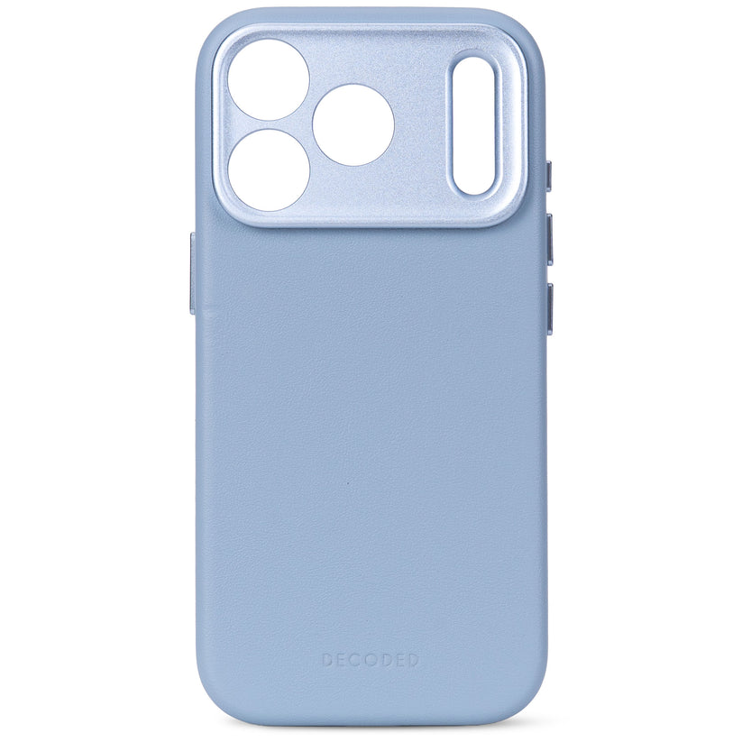 Decoded Leather Backcover - skórzana obudowa ochronna do iPhone 18 Pro kompatybilna z MagSafe niebieska