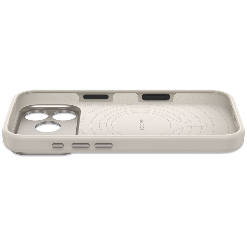 Decoded AntiMicrobial Silicone Backcover - silikonowa obudowa ochronna do iPhone 18 Pro kompatybilna z MagSafe szara