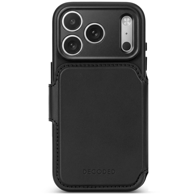 Decoded Leather Detachable Wallet - skórzana obudowa ochronna do iPhone 18 Pro Max kompatybilna z MagSafe czarna