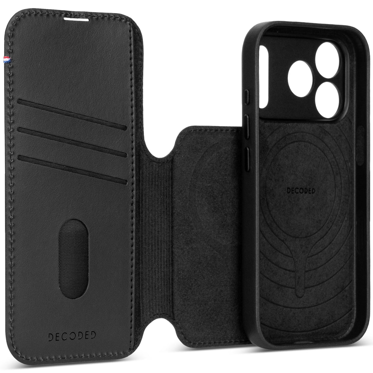 Decoded Leather Detachable Wallet - skórzana obudowa ochronna do iPhone 18 Pro kompatybilna z MagSafe czarna