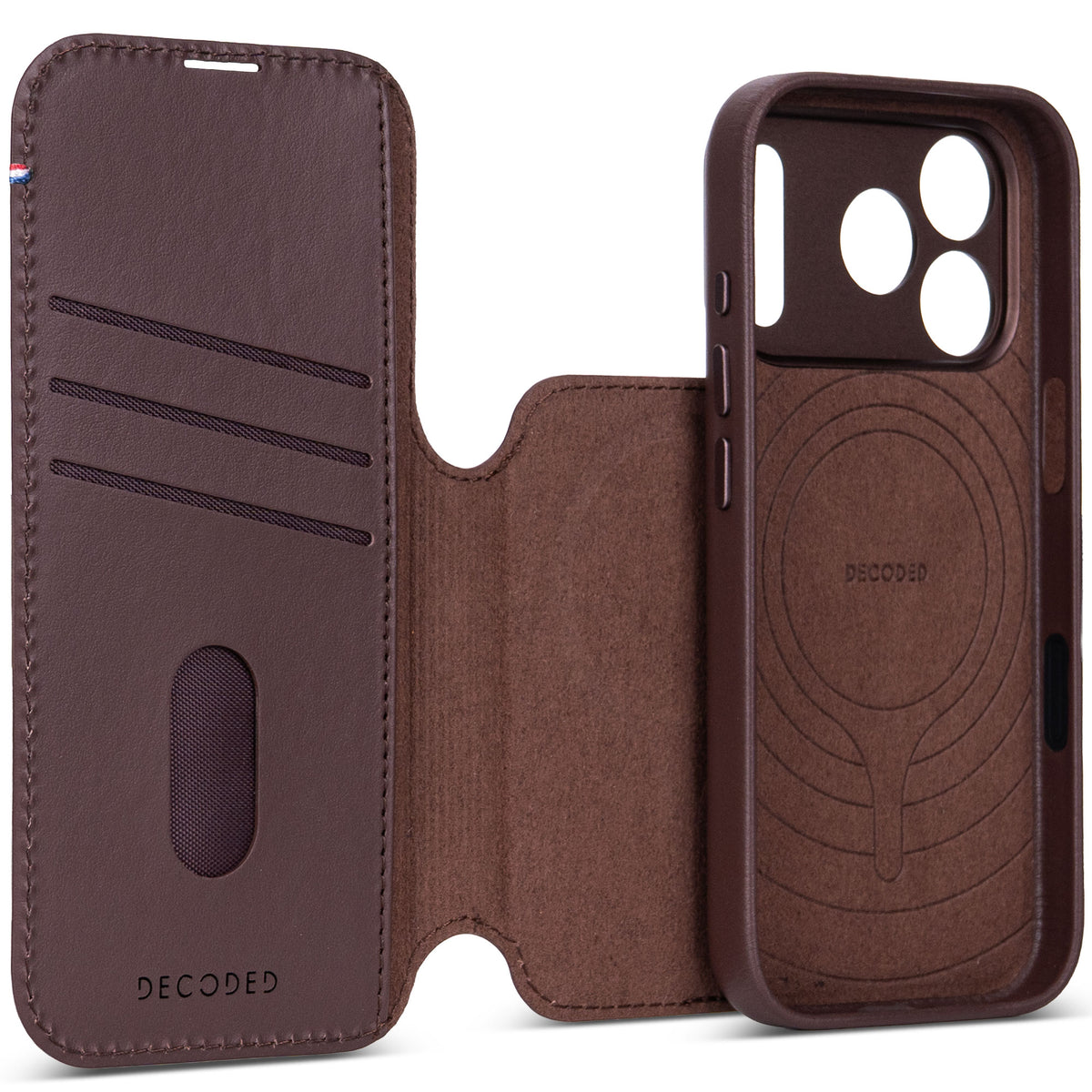 Decoded Leather Detachable Wallet - skórzana obudowa ochronna do iPhone 18 Pro kompatybilna z MagSafe brązowa
