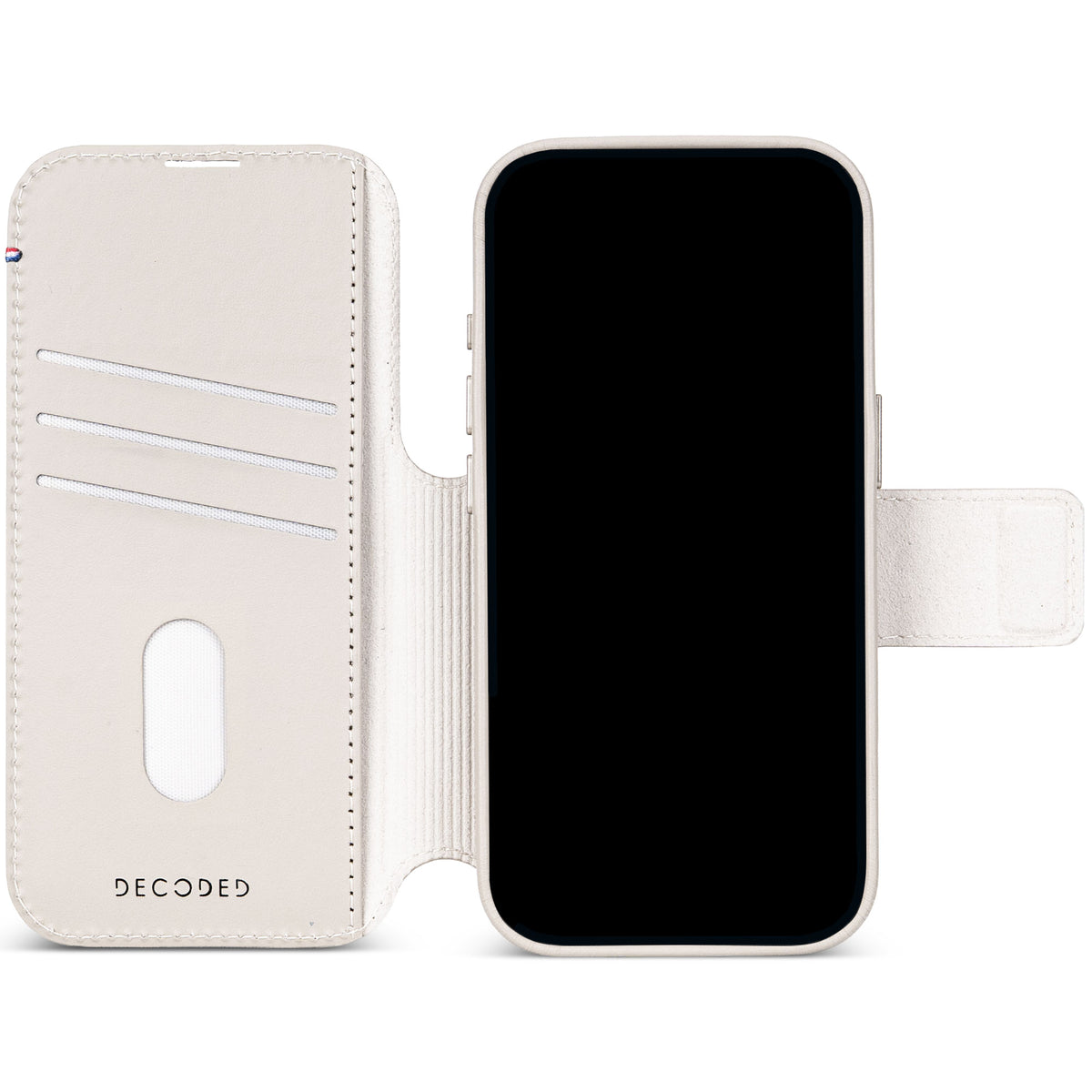 Decoded Leather Detachable Wallet - skórzana obudowa ochronna do iPhone 18 Pro kompatybilna z MagSafe beżowa