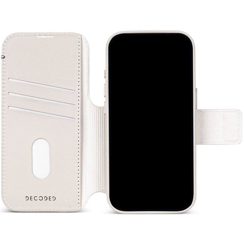 Decoded Leather Detachable Wallet - skórzana obudowa ochronna do iPhone 18 Pro kompatybilna z MagSafe beżowa