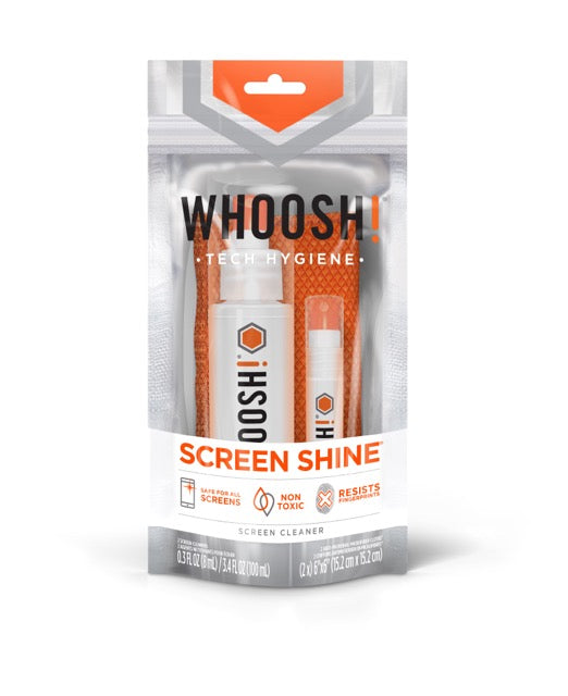 Whoosh Duo - spray do czyszczenia ekranów 100ml + spray 8ml + 2 ściereczki z mikrofibry