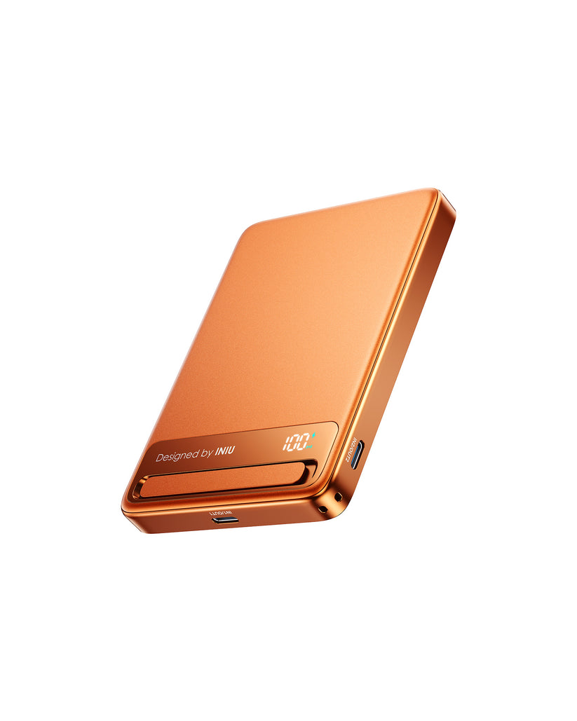 INIU Powerbank MagPro Slim - magnetyczny powerbank bezprzewodowy Qi 2.2 10 000mAh pomarańczowy