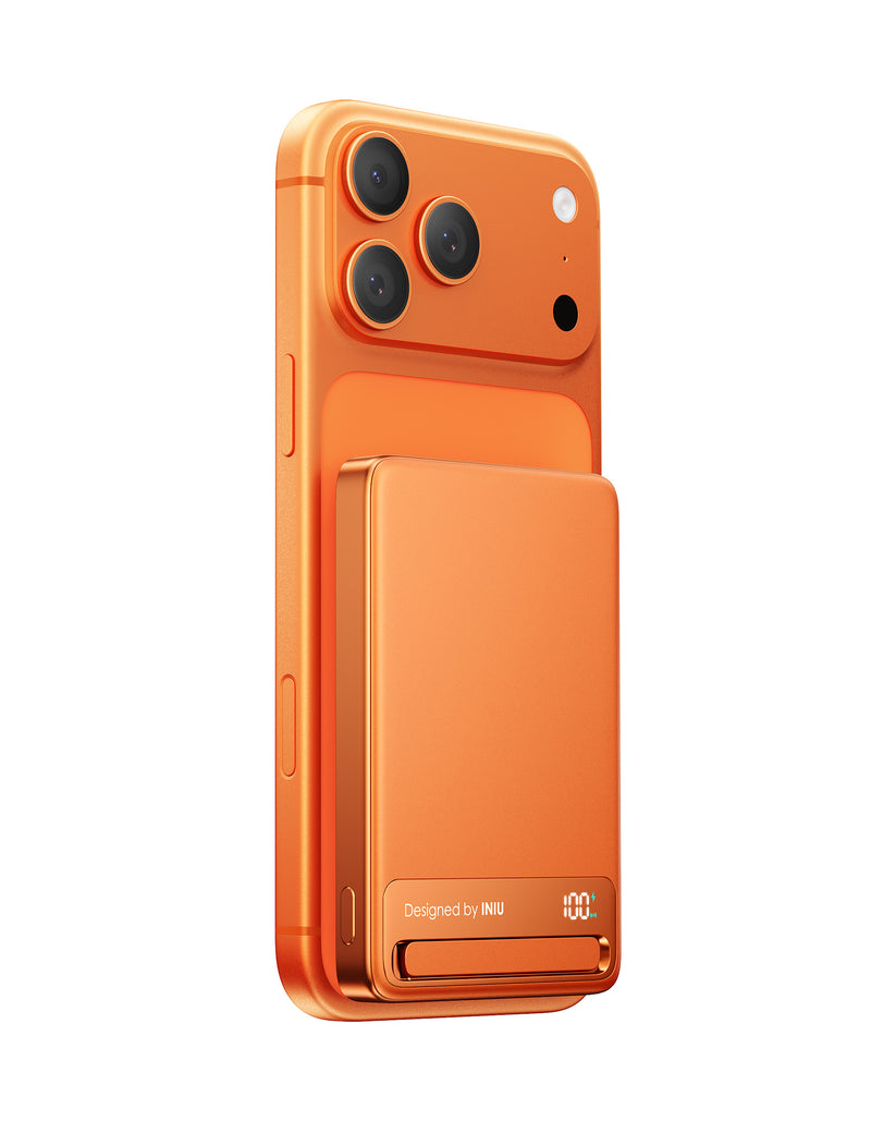 INIU Powerbank MagPro Slim - magnetyczny powerbank bezprzewodowy Qi 2.2 10 000mAh pomarańczowy