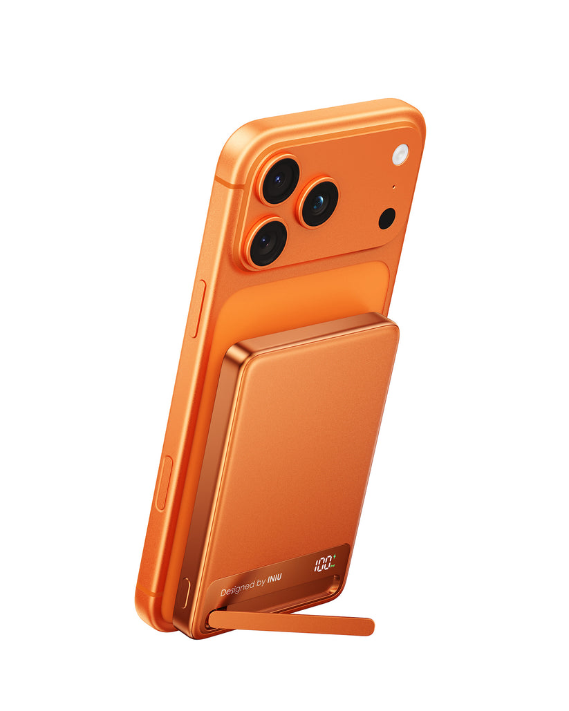 INIU Powerbank MagPro Slim - magnetyczny powerbank bezprzewodowy Qi 2.2 10 000mAh pomarańczowy