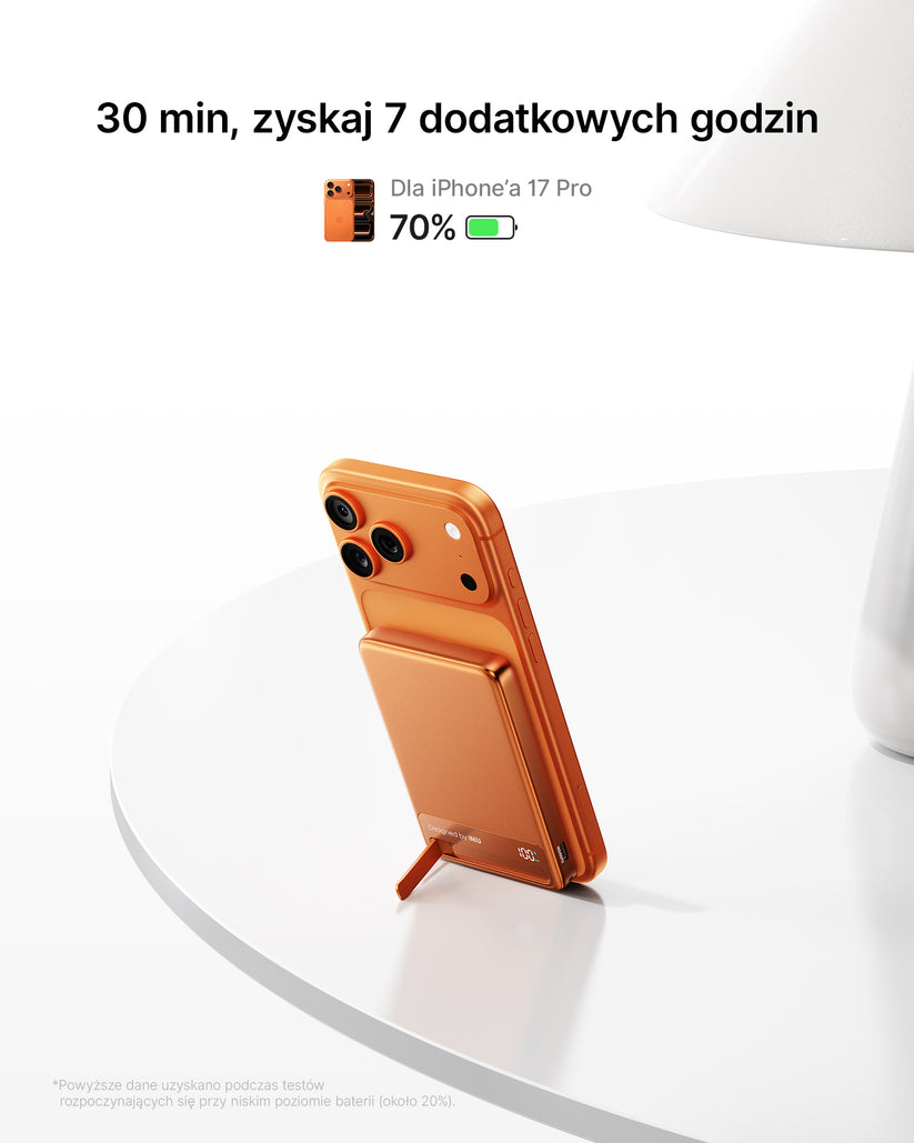 INIU Powerbank MagPro Slim - magnetyczny powerbank bezprzewodowy Qi 2.2 10 000mAh pomarańczowy