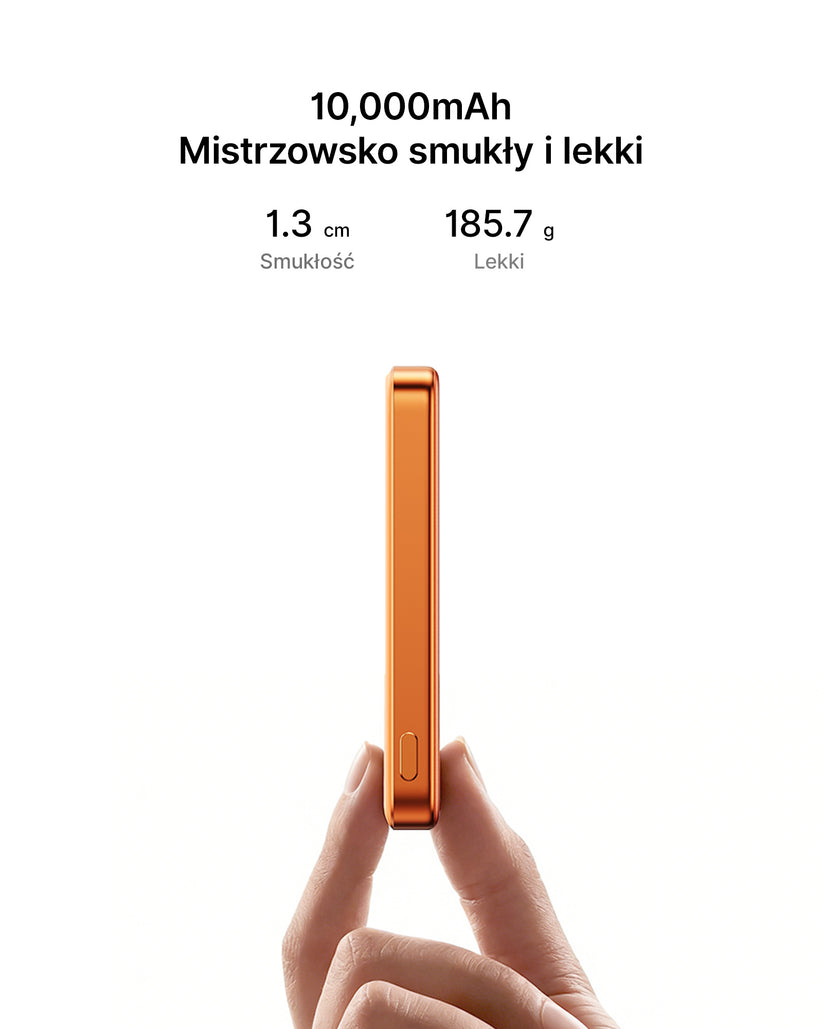 INIU Powerbank MagPro Slim - magnetyczny powerbank bezprzewodowy Qi 2.2 10 000mAh pomarańczowy