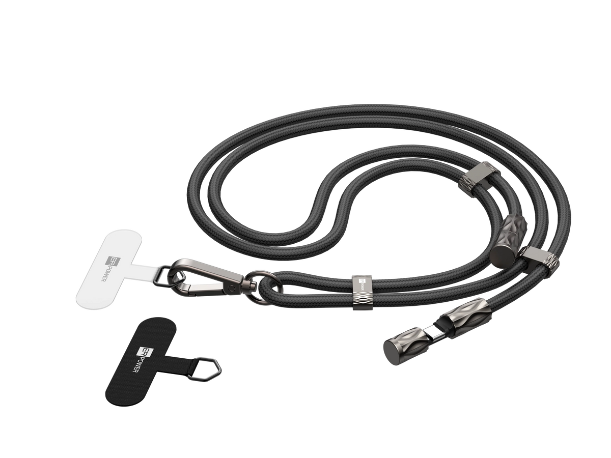 ER POWER Snake Lanyard - smycz do telefonu z kablem USB-C USB-C 240W 1,5m czarna