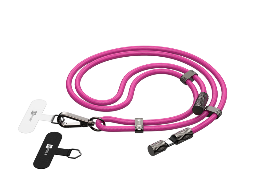 ER POWER Snake Lanyard - smycz do telefonu z kablem USB-C USB-C 240W 1,5m różowa