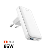 FIXED Slim GaN Travel Charger - ładowarka GaN USB-A USB-C 65W biała