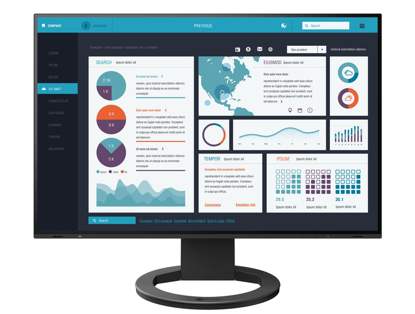 EIZO FlexScan EV2495-BK - monitor 24", 1920 x 1200, WUXGA, 16:10, z daisy chain, karta sieciowa czarny